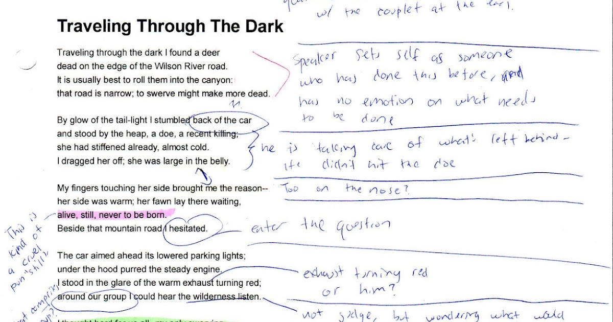 Traveling Through The Dark Analysis