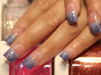 grey glitter nails