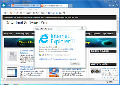 giao dien su dung Internet Explorer 11