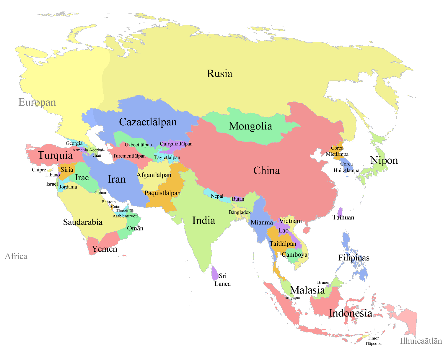 Blog De Geografia E Historia 1ºeso Ies La Flota Mapa De Asia Politico Y Fisico