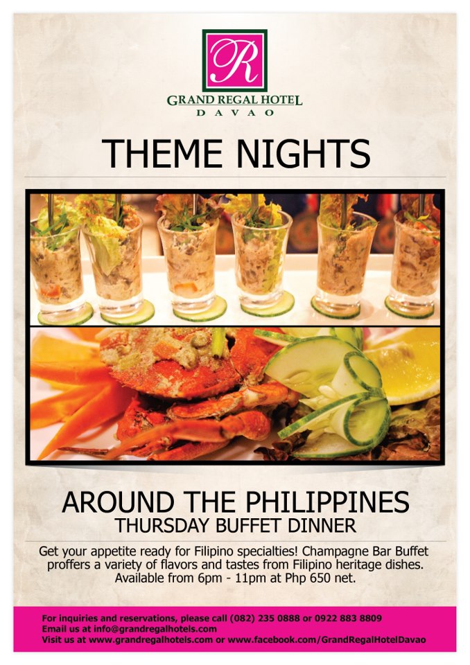 D.I.G.G.DAVAO Grand Regal Hotel Theme Nights Thursday Buffet Dinner