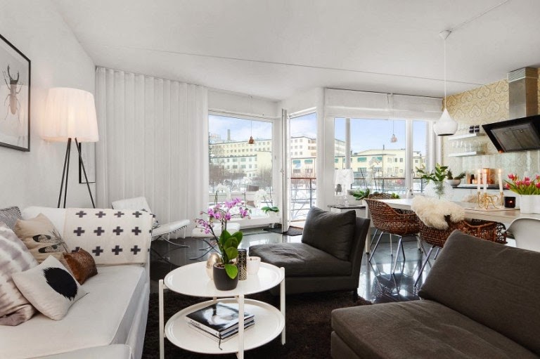 Hogares Frescos: Diseño Escandinavo: Brillante Apartamento de Dos