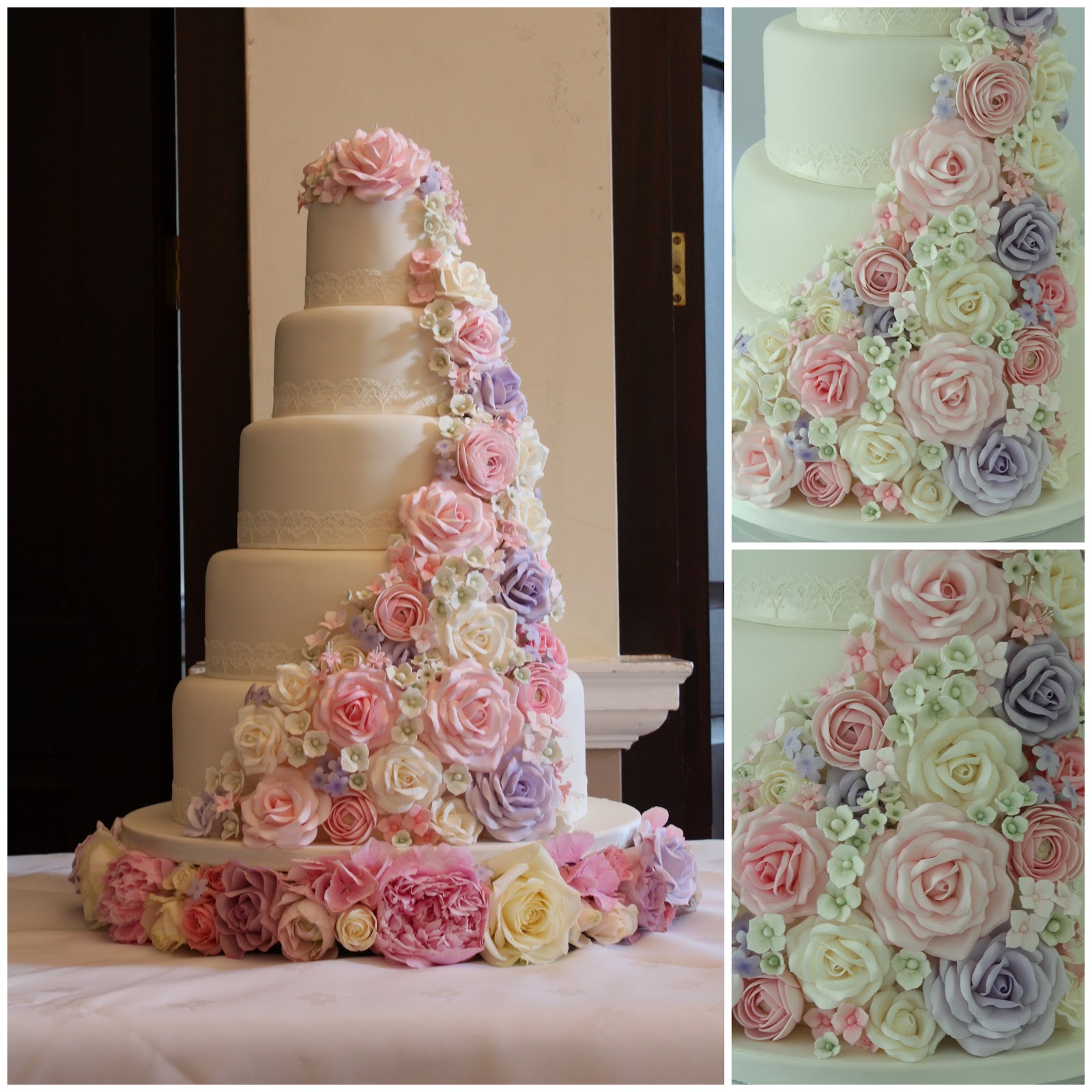 wedding cake with pastel