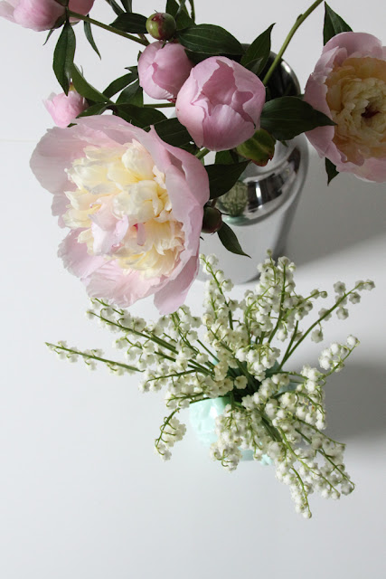 peonies, lily of the valley, flowers, spring flowers, Anne Butera, My Giant Strawberry