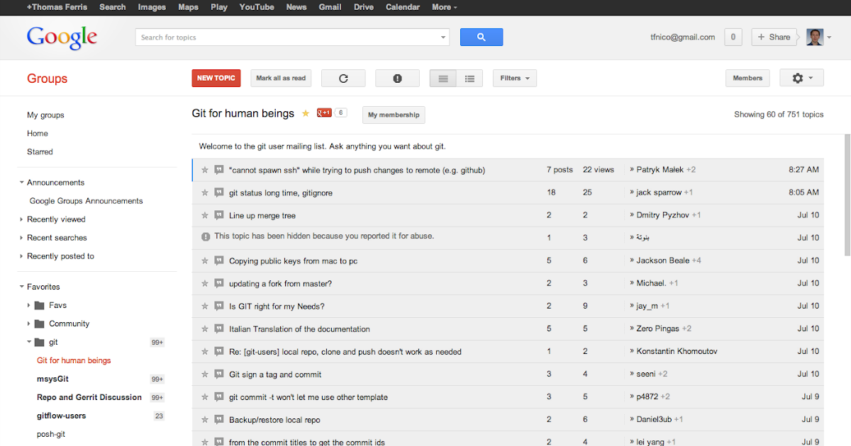 The Git Users Mailing List