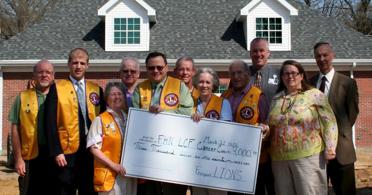 Freeport Lions Club Ferguson Cancer Center Donation
