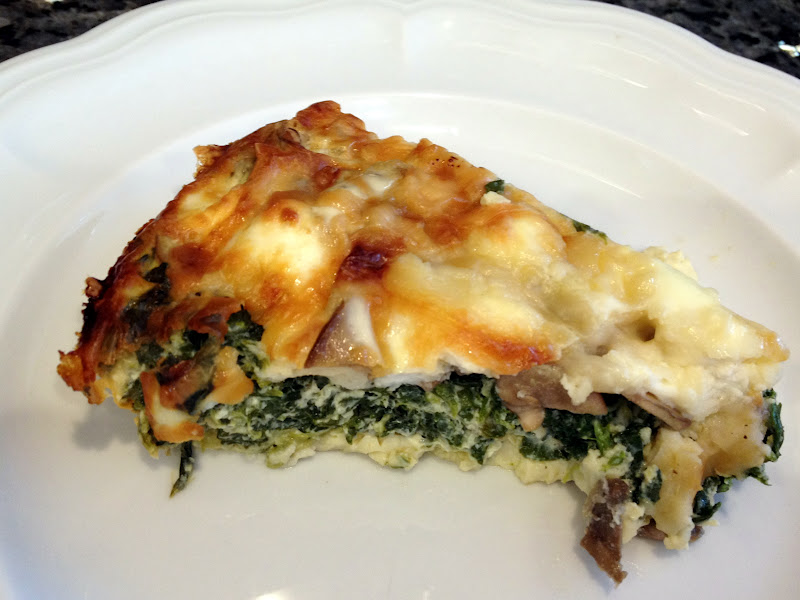 Pineapple Grass Spinach, Mushroom, and Goat Cheese Crustless Quiche