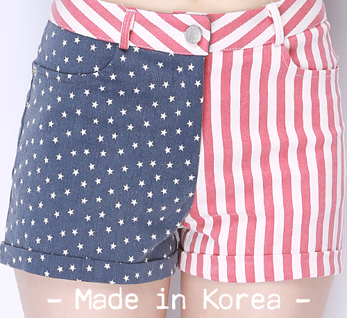 American Flag Cuffed Shorts