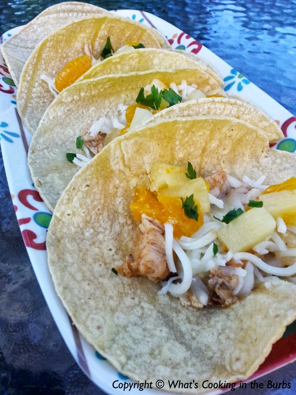 What's Cooking in the Burbs Slow Cooker Hawaiian Chicken Tacos