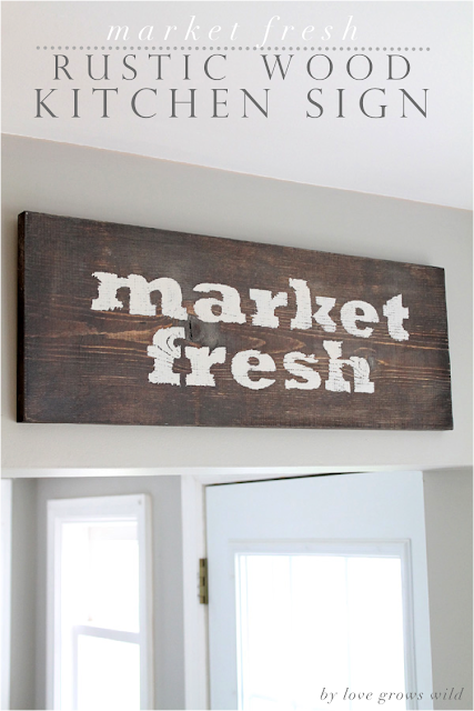 LoveGrowsWild.com | Learn how to make this adorable rustic sign for your kitchen! #diy #tutorial