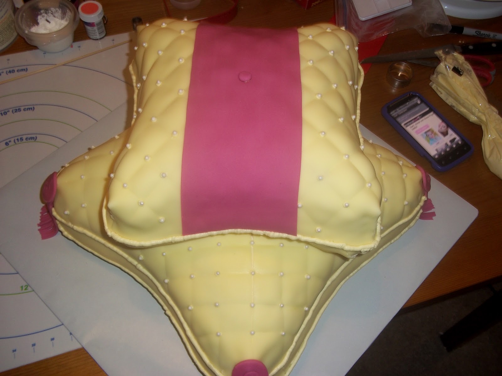 Muffins & Makeup Pillow Wedding cake