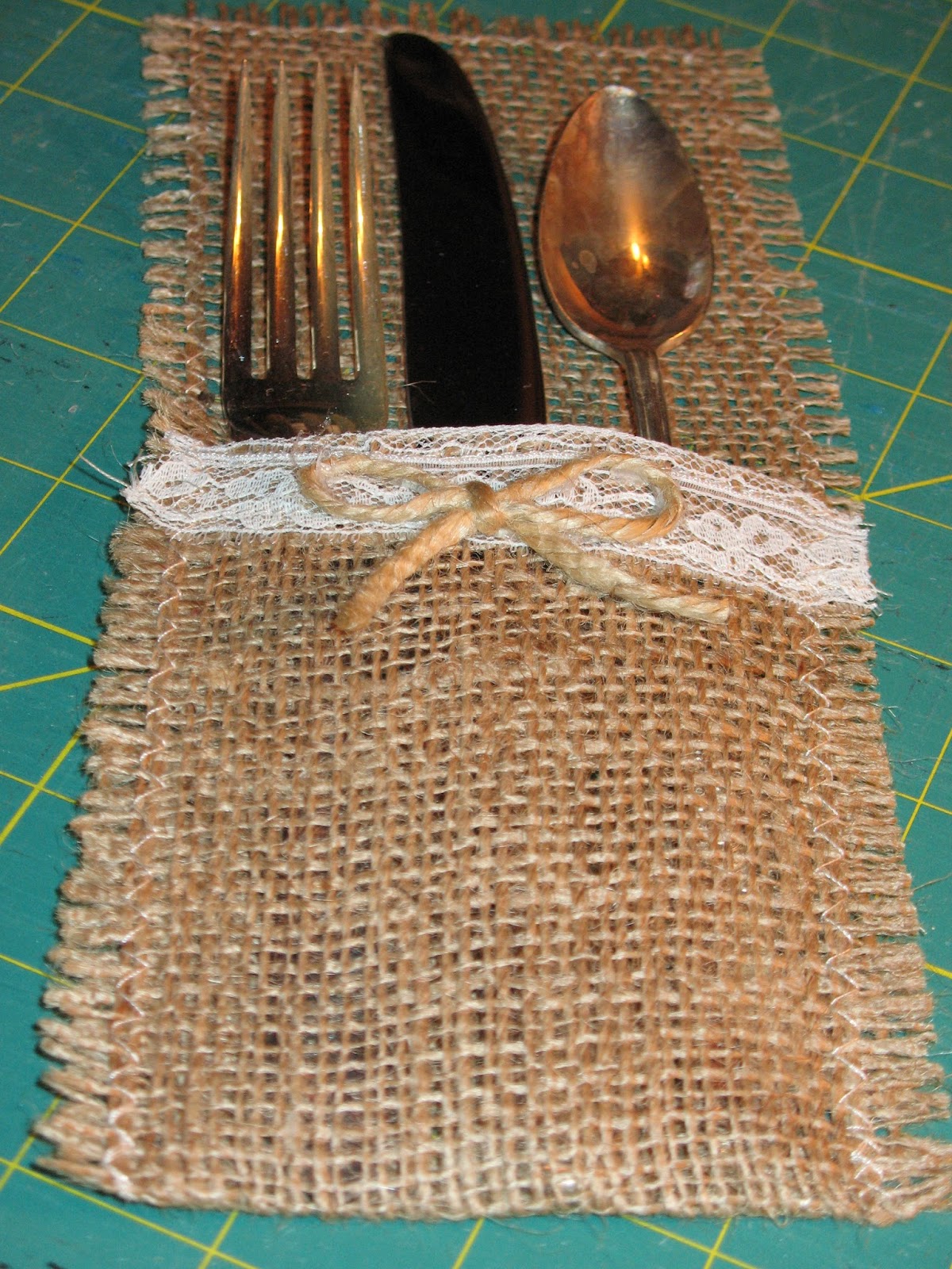 Artsy Fartsy Burlap Silverware Holders