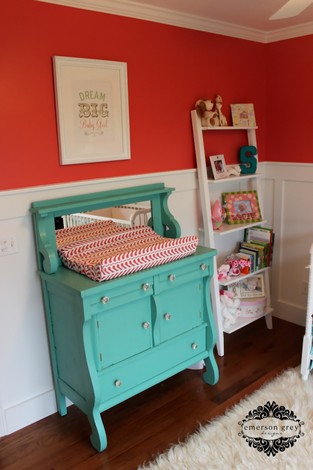 Delight {coral, teal and white nursery}