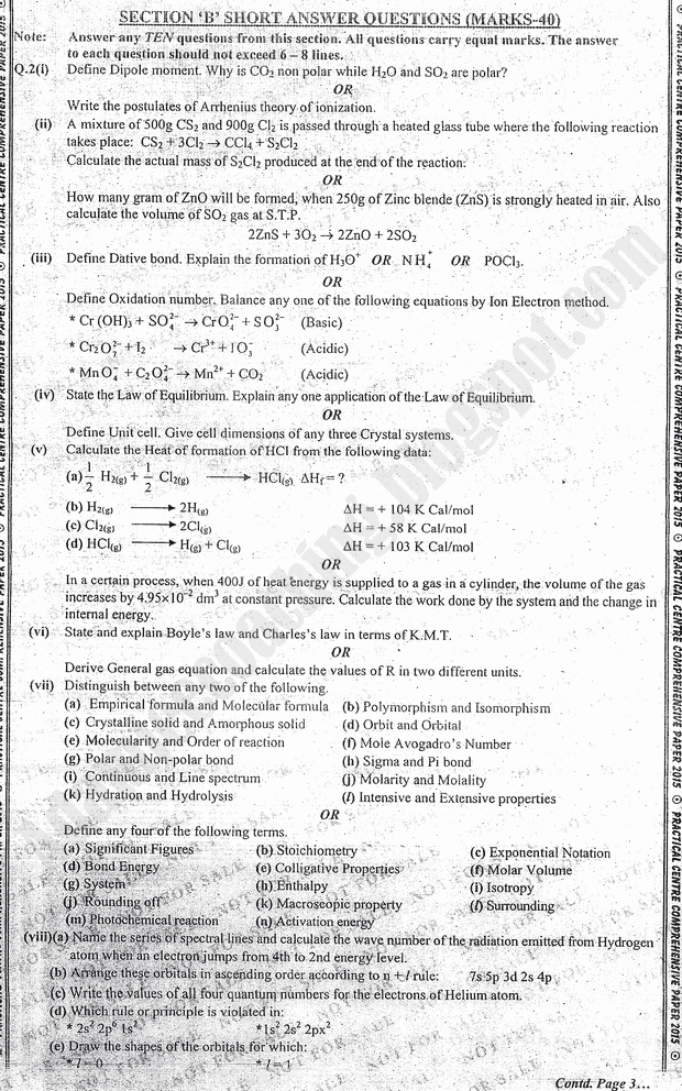 practical centre guess papers 2015 class 11th