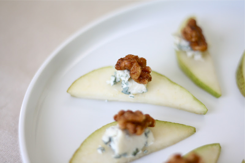 Pear, Walnut & Bleu Cheese Easy Appetizer Julie Blanner