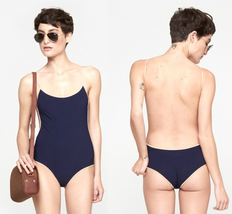 Perfect one-piece swimsuit, Chloé swimwear, backless bathing suit, navy and nude Perfect one-piece swimsuit, Chloé swimwear, backless bathing suit, navy and nude