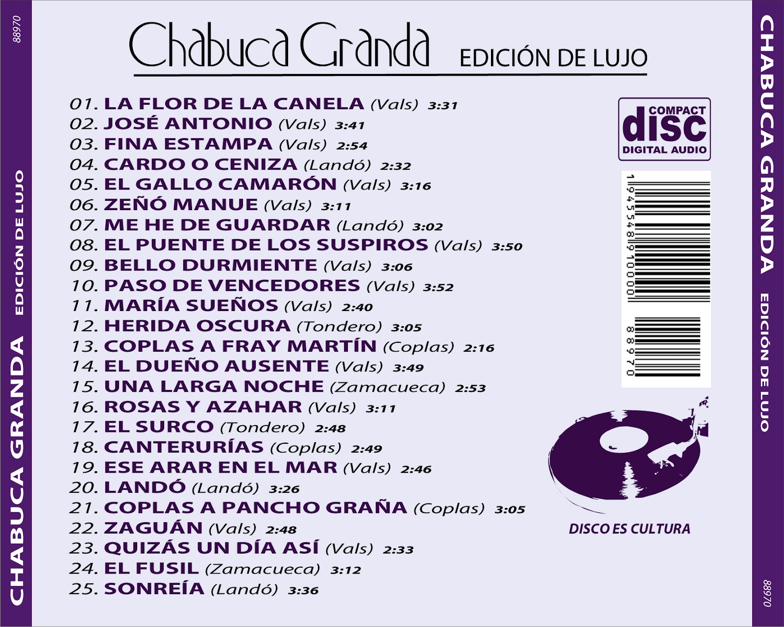 Cd Chabuca Granda -Edición de lujo Chabuca+Granda+-+Edici%25C3%25B3n+de+Lujo+-+Back