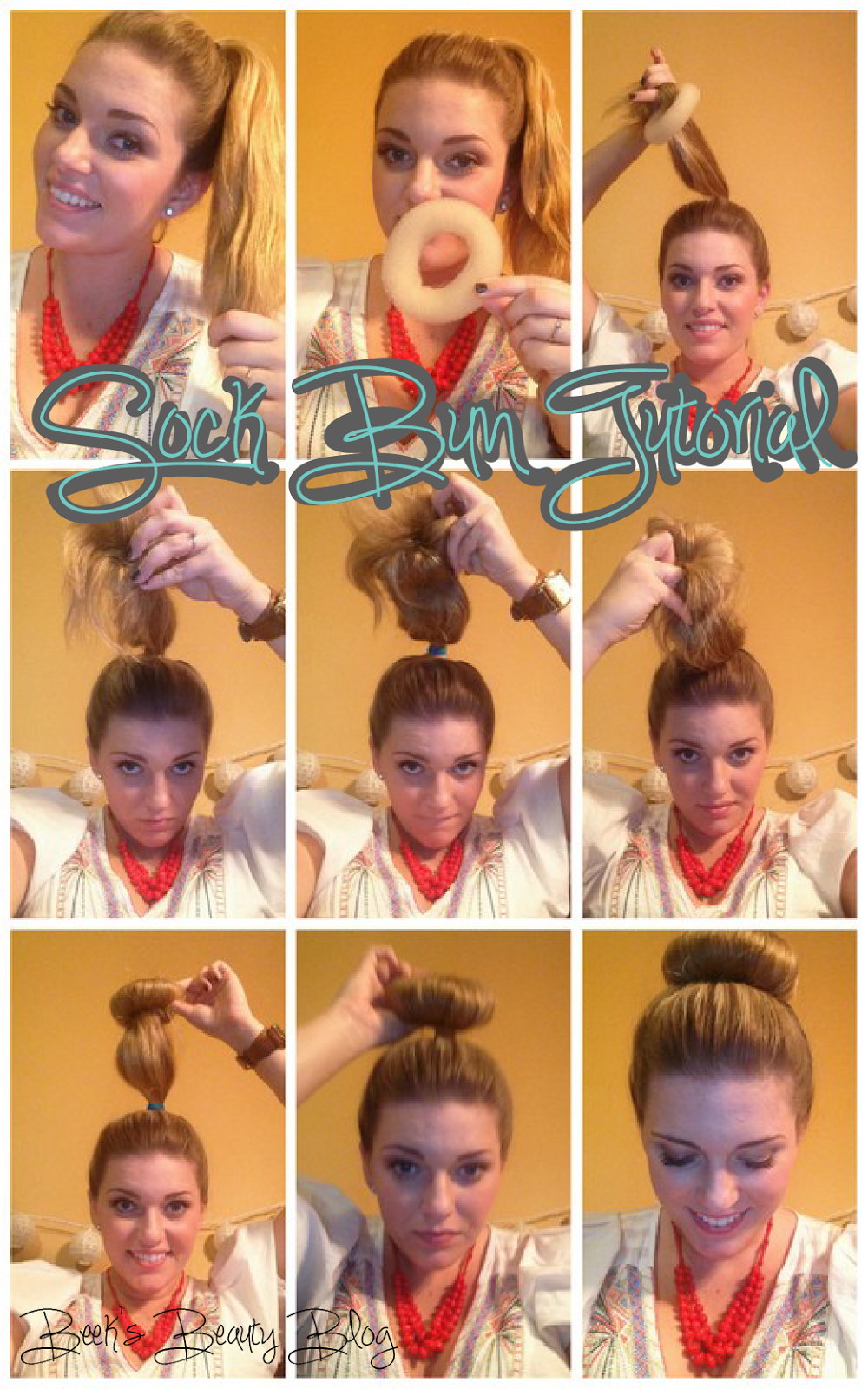 Beek's Beauty Blog Sock Bun Tutorial