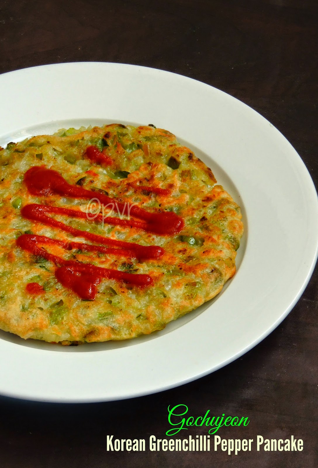 Priya's Versatile Recipes Gochujeon/Korean Green Pepper Pancakes Korean Cuisine
