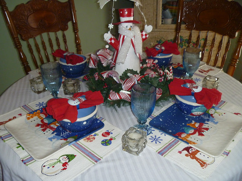 Living Life Southern Style Snowman Tablescape