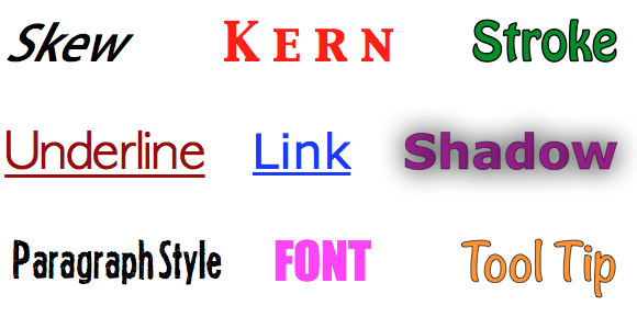 Visual Attributed String attributes you can edit list.