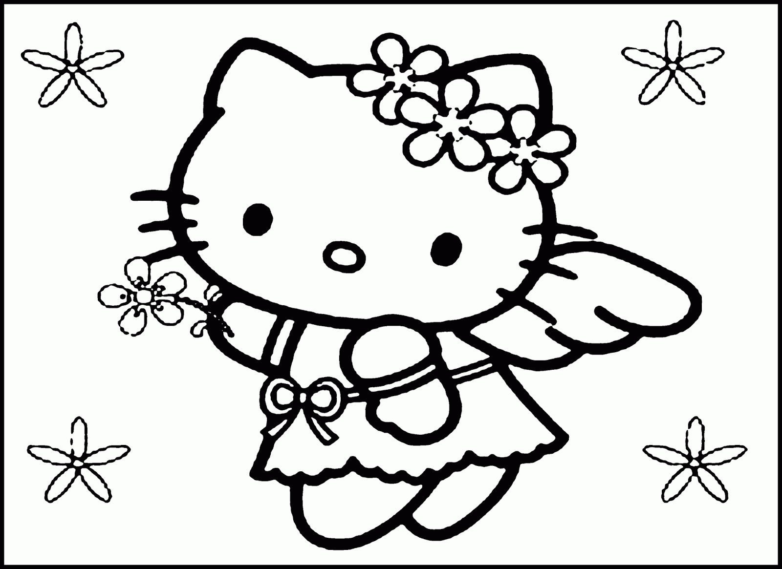 20 Gambar Belajar Mewarnai Tema Hello Kitty Untuk Anak Anak