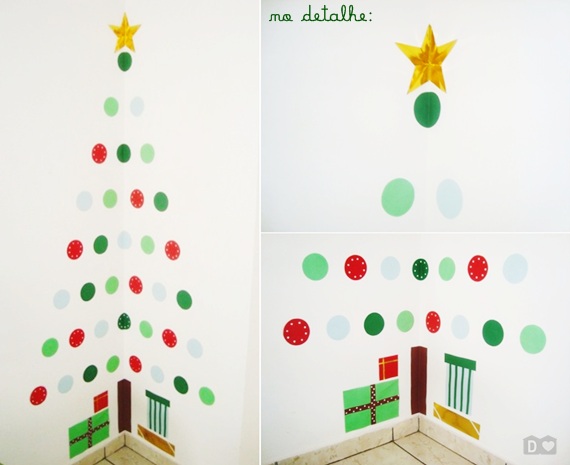 Papel colorido = árvore de Natal  - blog de decoração e  tutorial diy