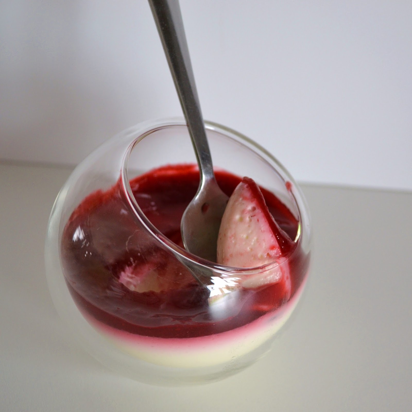 Privé de dessert!!! Panna cotta au yaourt velouté & coulis de framboise