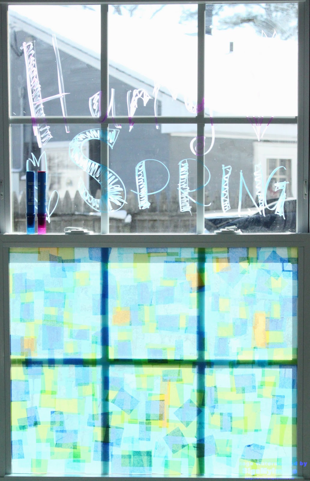 DillyDali Art Tissue Paper Stained Glass Window