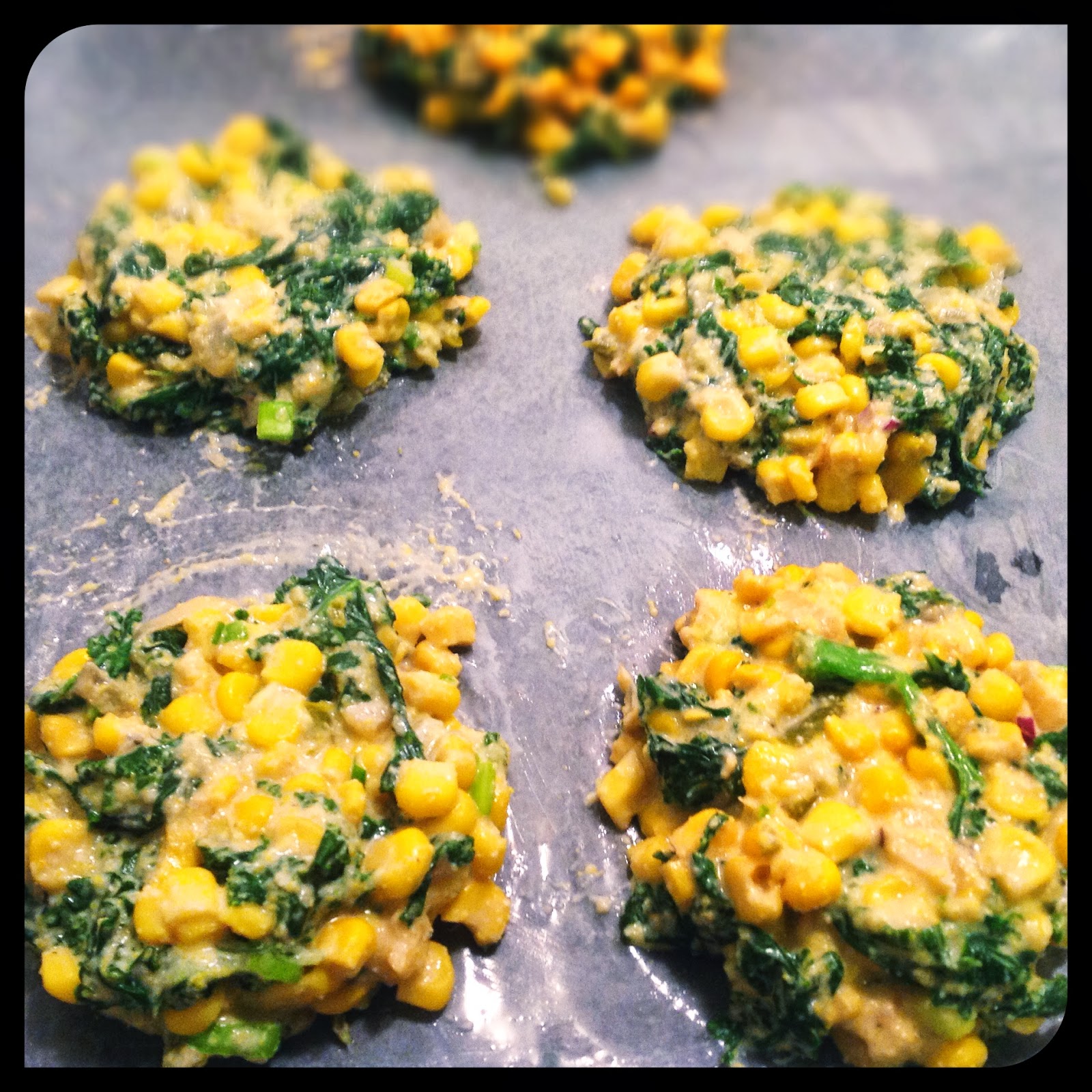 Sarah's Plantry Raid Baked Vegan Kale & Corn Fritters