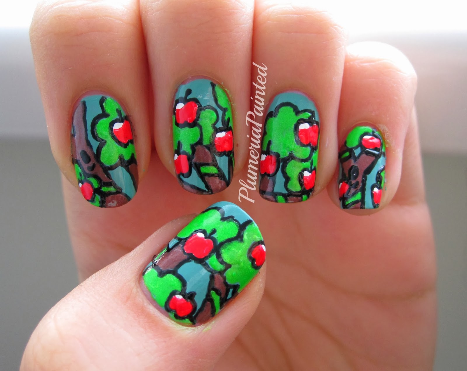 PlumeriaPainted Woodland Nails