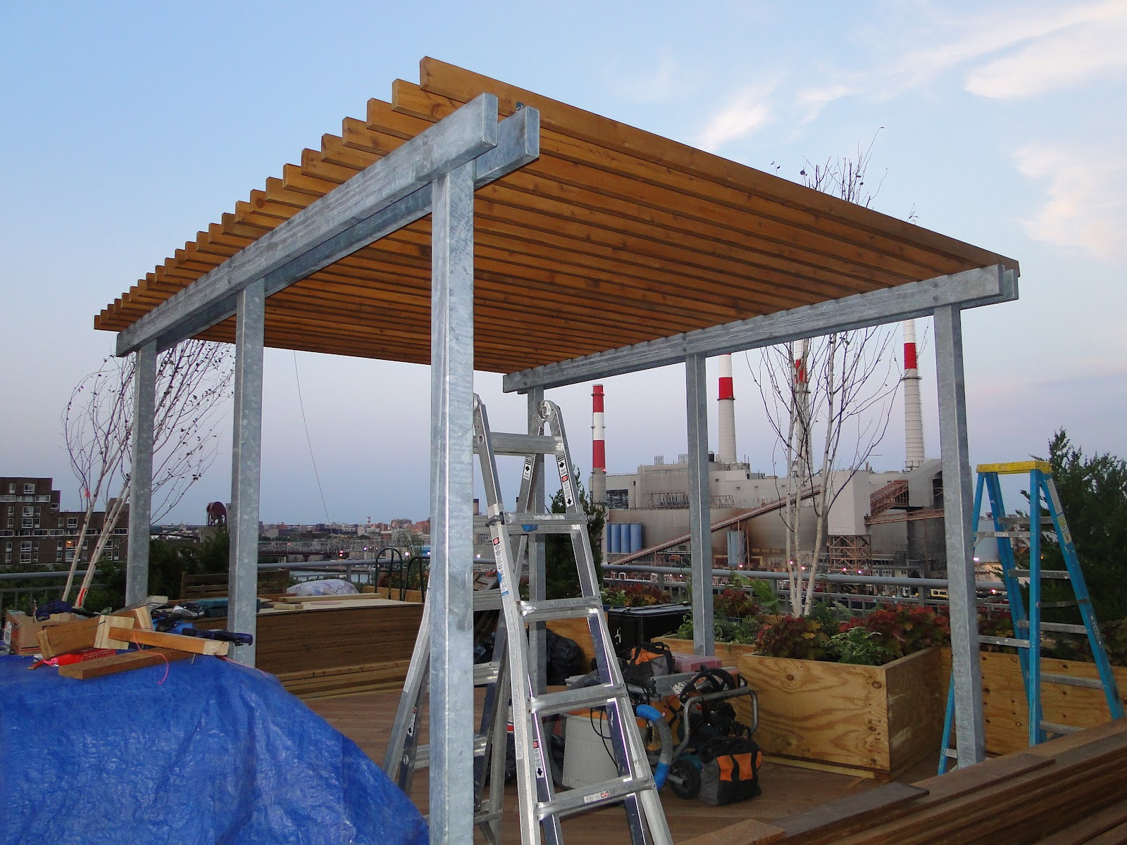 Terrace Makeover Steel Pergola Work