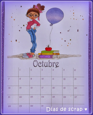 Scrap calendario octubre saturated canary tammy pie