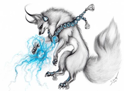 Lobos, perros, zorros y otros cánidos míticos, fabulosos y legendarios Kitsune+05