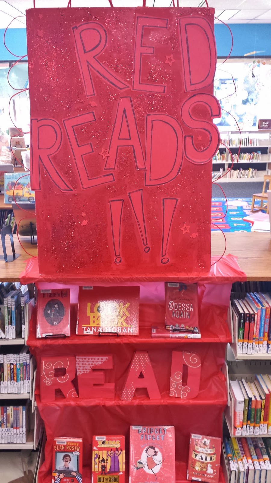 Fairy Twins Book Time RED READS book display!!!