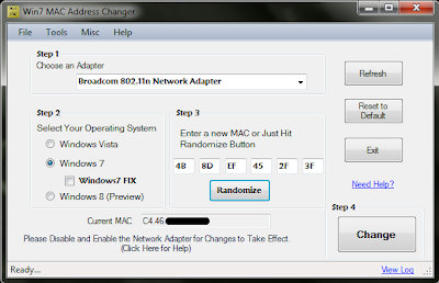 Win7 MAC Address Changer