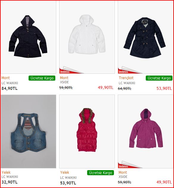Lc Waikiki Genç Kızlar İçin Mont Modelleri