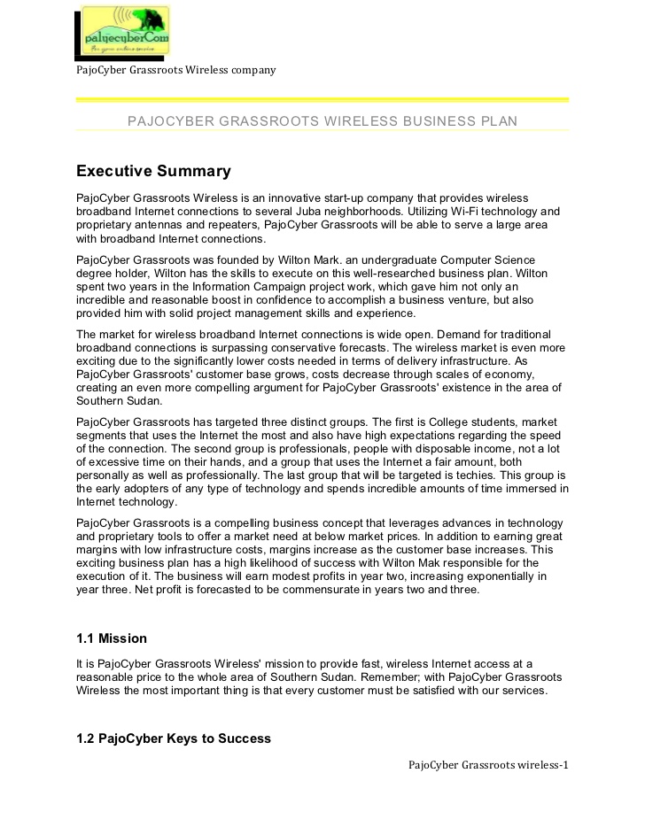 Wireless isp business plan pdf image