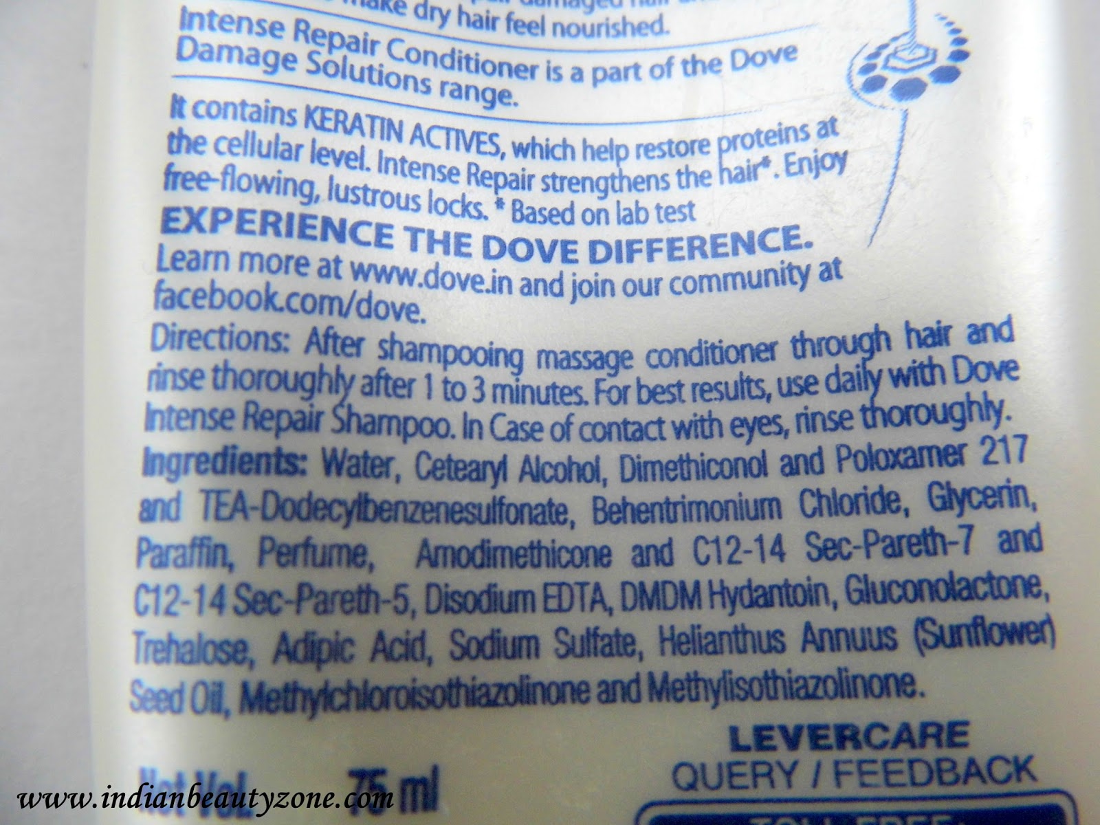 Indian Beauty Zone Dove Hair Therapy Damage Solutions Intense Repair