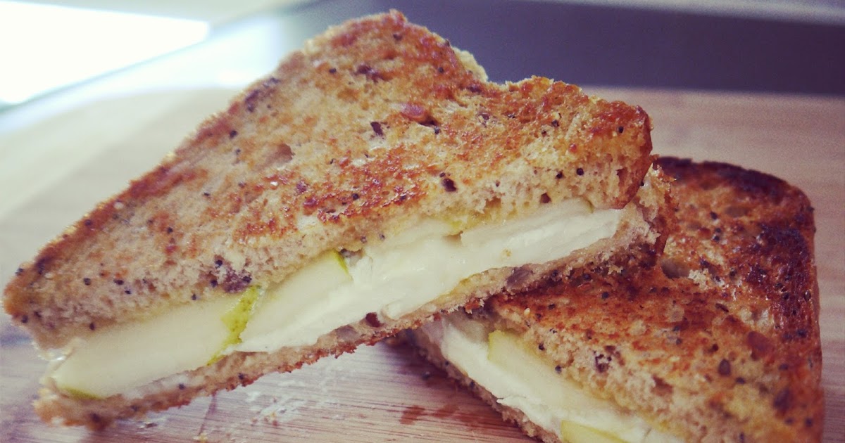 Peanut Butter Cake. Grilled Goat's Cheese, Pear and Honey Sandwich