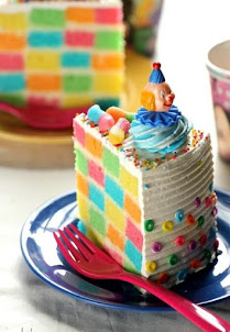 Checkerboard Rainbow Cake