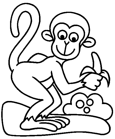 MONO PARA COLOREAR PINTAR Dibujo de un mono para colorear pintar para niños