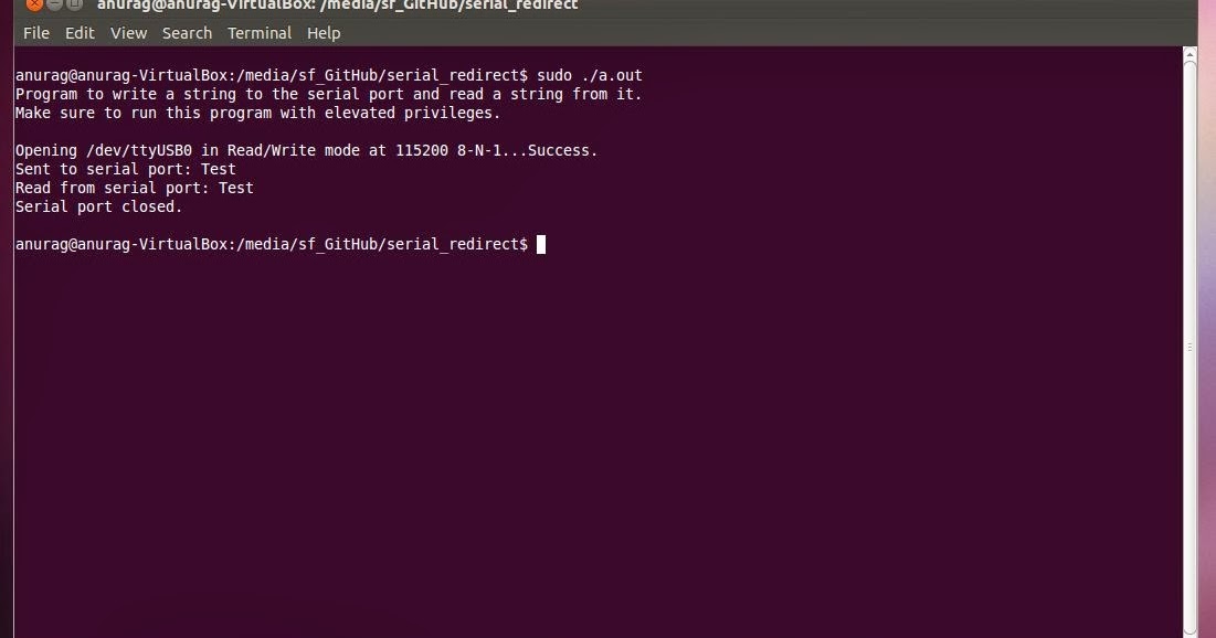 serial terminal program linux