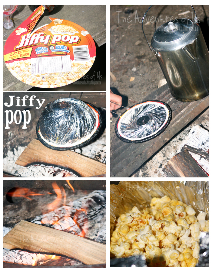 The Adventures of Us Spider hot dogs + S'mores + Jiffy Pop = Camp Fire