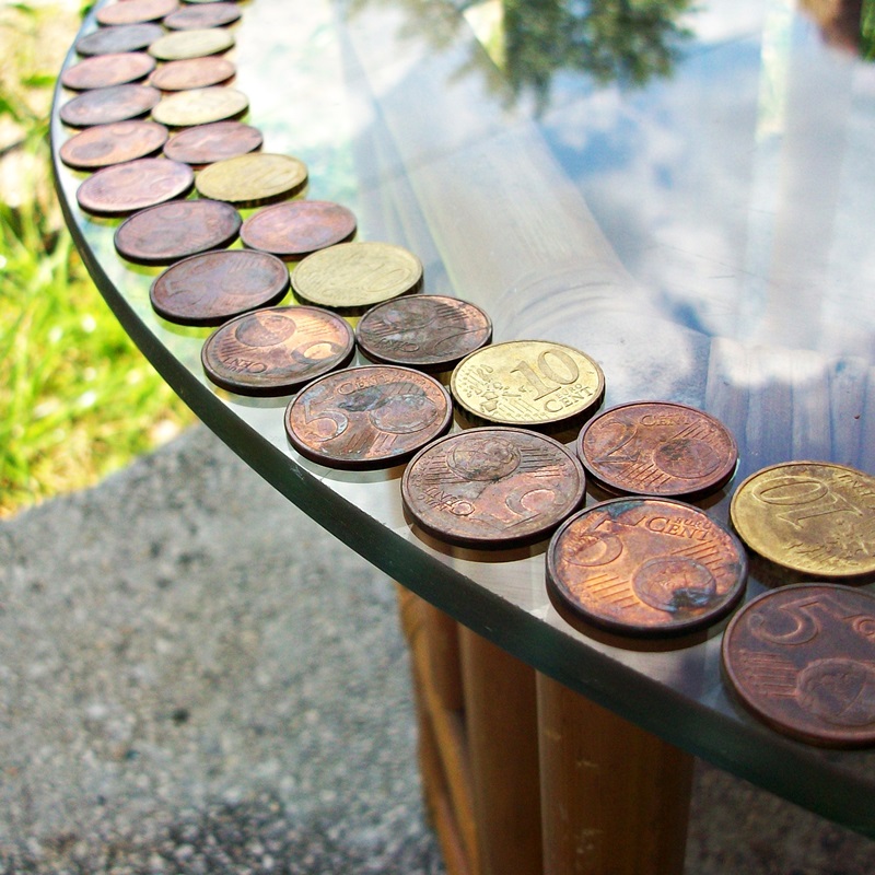 Uphill Dreams Blog DIY Euro Coin Table