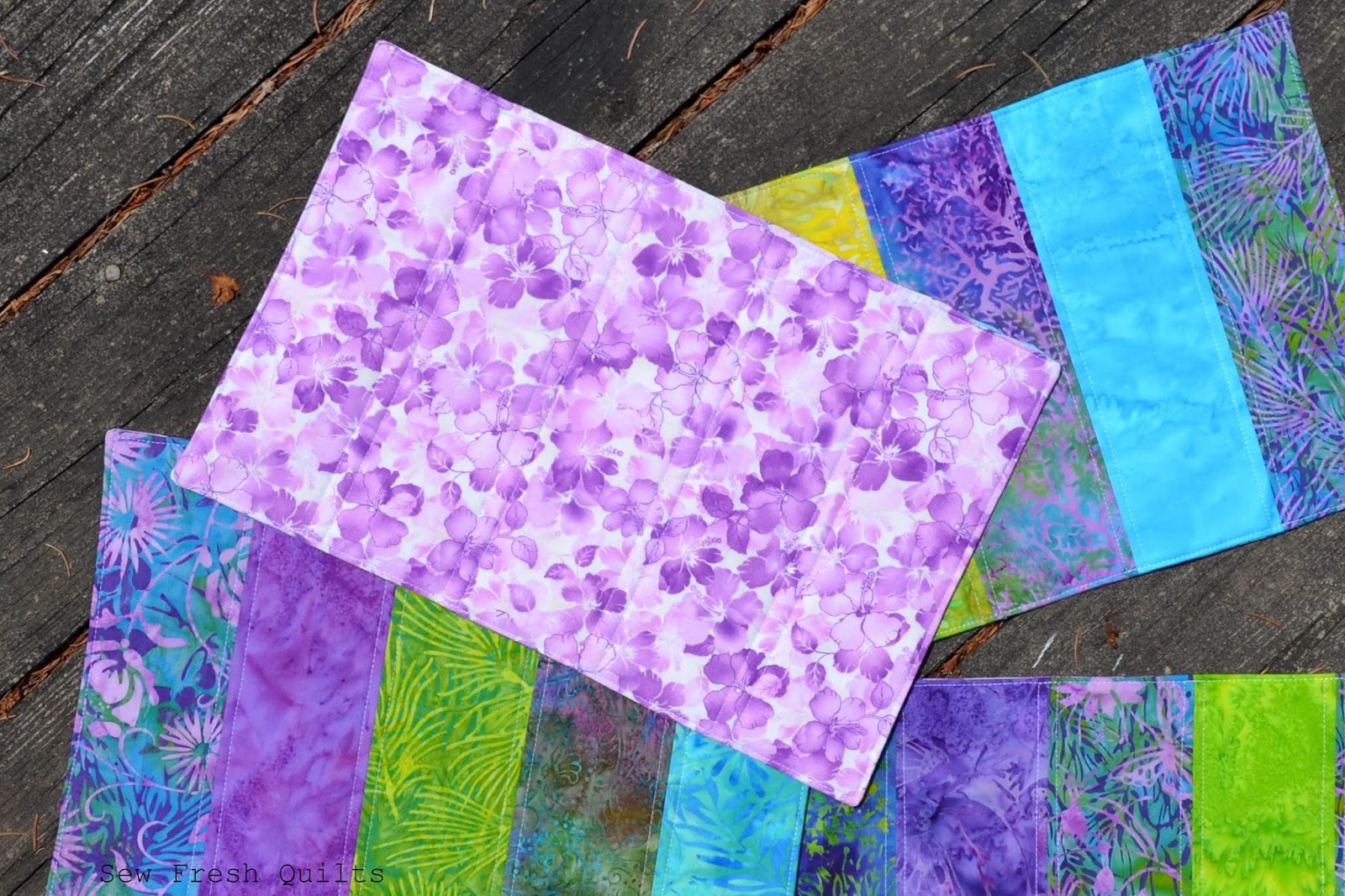 Sew Fresh Quilts Bindingless Quilted Placemats A Tutorial