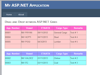 Drag And Drop Between GridViews In ASP.NET Drag And Drop Between GridViews In ASP.NET