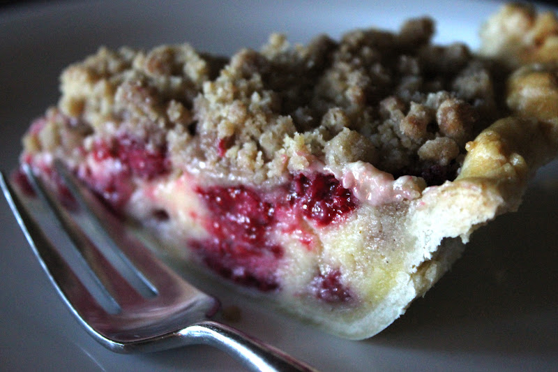Raspberry Cream Crumble Pie...