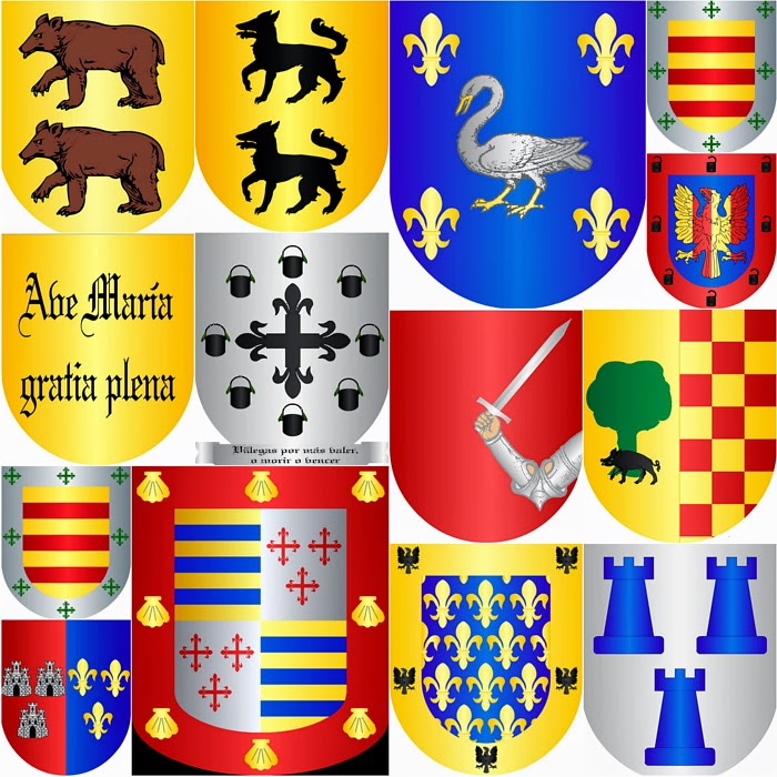 Collage V Heráldico escudo de los Apellidos