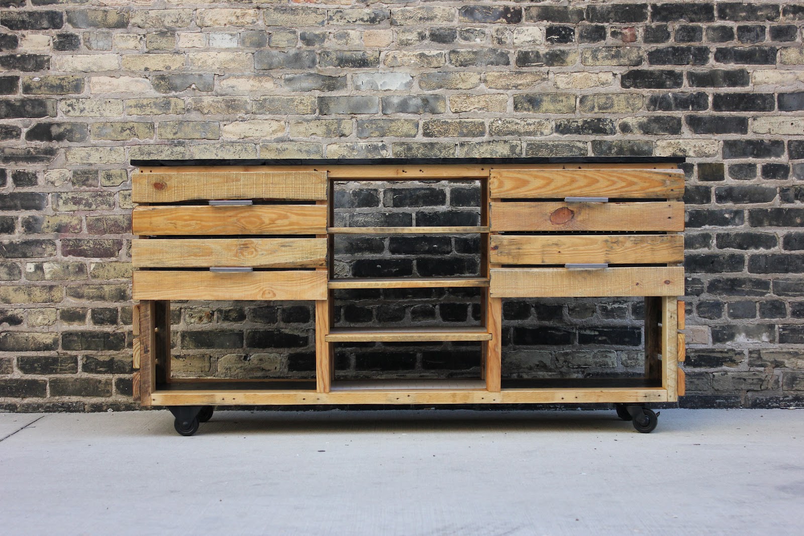 Custom Media Console, made with pallet wood. WILO design farm